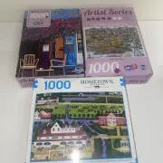 Puzzle 1000 Piece Lot Of 3 Sealed Minor Damage On Boxes Fast Shipping Open Box