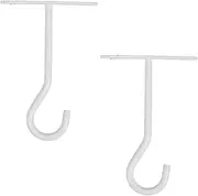 2 Sets Hook up Hooks Plants Shepherds Hook for Bird Feeder Decorative Hook Shepherds Hanger Birdhouse Mounting Bracket Ceiling Hanging Hook Birdhouse Hanger White Iron