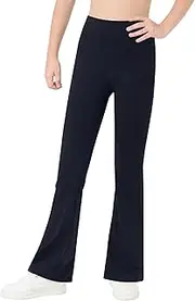 [Gnainach] Bootcut Leggings for Girls High Waist Soft Stretch Athletic Flare Yoga Pants Children Teen Dance Running Black Pink Dark Blue