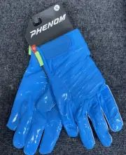 Phenom Elite Football Gloves Stick Blue yYouth Medium YM NEW