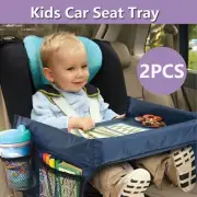2x Waterproof Car Child Safety Seat Snack Travel Tray Kids Drawing Board Table