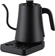 Enliansgo 1L Electric Gooseneck Kettle with Precise Temperature Control & Keep Warm, 1200W Rapid Boil Stainless Steel Kettle,Auto Shut-Off, BPA-Free (Perfect for Specialty Coffee & Tea)