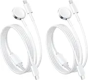 Watch Charger Compatible for Apple Watch Series 9 8 7 6 5 4 3 2 1 SE,2 in 1 Portable iWatch Charging Cord Cable for iPhone 14/13/12/11/Pro/Max/XS/X/Airpods/Pad Series