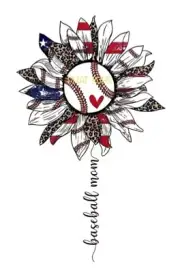 Sublimation Print Baseball Mom Sunflower Ready To Press Heat Transfer