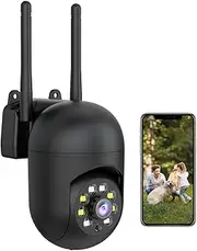 JAIOTlink 2K Security Camera Wired, Home WiFi Camera (2.4G/5G), 360° PTZ Baby/Pet Monitor with Color Night Vision, Motion Detection, 2-Way Audio, Cloud Storage Only, Compatible with Alexa