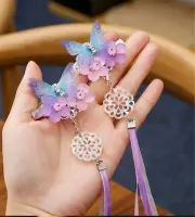 Women Girl Chinese new year Han Tang QIPAO Costume Fairy Butterfly hair Clips