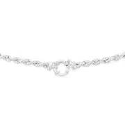 Sterling Silver Bolt Ring Clasp 90 Gauge Rope 45cm Chain