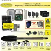 Single Swing Solar Power Farm Gate Opener with Wireless Keypad and Push Button
