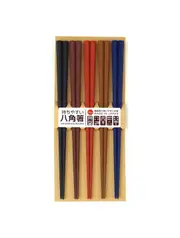 Octagonal Basic Colour PBT Chopsticks 5P 23cm