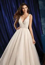 972 ALFRED ANGELO SAPPHIRE BLUSH/SILVER SZ 10 $1799 WEDDING GOWN DRESS