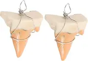 Abaodam 2pcs Realistic Shark Tooth Pendant Necklace for Outdoor Adventurers Unique Jewelry present for Friends Family and Couples Keepsake for Surfing and Rafting Enthusiasts