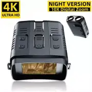 10x Zoom 4k Binoculars Night Vision Telescope Infrared Hunting Plastic Black