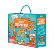 200pc Sassi Kids/Children Book & 3D Puzzle Set World of Ancient Civilisations 6+