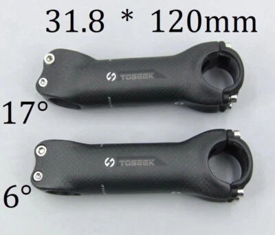 TOSEEK Carbon 3K Stem 6/17° Mountain MTB Road Bike handlebar Stems 31.8*120mm