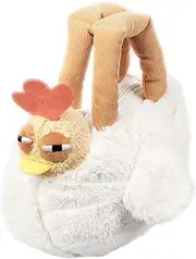 EtucTeq Chicken Bag Fluffy Hen Bag Plush Handbags Cartoon bag Animals Purse, White