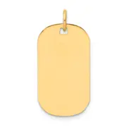 14k Yellow Gold Plain .013 Gauge Engraveable Dog Tag Disc Charm