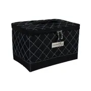 Collapsible Sewing Kit Organizer Box Black & Blue Quilted - Supplies Storage ...