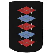 Alcohol Stubby Holder - Argyle Golf - Funny Novelty Birthday Gift Joke Beer Can Bottle Coolie