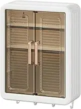 Wall Storage Cabinet, Double Door Storage Shelf, Adjustable Bathroom Cabinet Wall Mounted, Wall-Mounted Storage Cabinet, Refrigerator Wall Kitchen Cabinet, for Home, Hotel, Kitchen, Bathroom