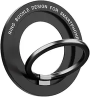Mag-Safe Grip Magnetic Phone Ring Holder for i-Phone 14/13/12 Adjustable Finger Ring Grip Compatible with Mag Safe Accessories Removable and Wireless Charging Compatible Magsafe Case-Black