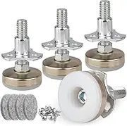 Heavy Duty Furniture Leveling Feet Adjustable Furniture Leg Levelers for Tables Chairs Cabinets Sofa Raiser, Support 1320LBs, T- Nut Kit 3/8”-16 Thread, Large Base,w/ 4 Felt Pads,12 Screws (4 Pack)
