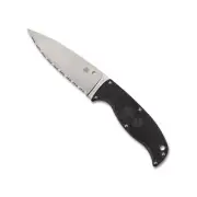 Spyderco Enuff 2 Fixed Blade Knife with VG-10 Leaf Shape Blade and Black FRN