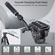 ARTCISE Tripod Head Heavy Duty Video Camera Fluid Head Drag Pan Head W/ Handle