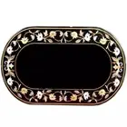 Oval Marble Inlay Coffee Table Handmade Pietra Dura Art Marble Inlay Table