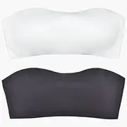 [VeaRin] Teens Strapless Bras Bandeau Tube Top Training Bras for Girls 10-12 12-14 14-16,32A 34A 36A 38A Push Up Bras
