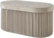 Takeda Corporation M3-ESMW78BE Stool, Ottoman, Storage, Beige, 30.7 x 15.0 x 15.0 inches (78 x 38 x 38 cm), Elegant Storage Stool, Round Wide,