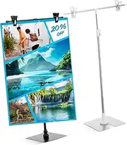TEHAUX 2 Pcs Supermarket Poster Stand Poster Board Stands for Display Floor Signage Stand Standing Display Sign Holder Advertising Stands Advertising Display Tripod Stainless Steel