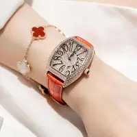 在飛比找Yahoo!奇摩拍賣優惠-2023新款手錶女士女款輕奢小眾鑲鑽女錶紅色名牌施華洛世奇