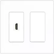 RiteAV HD Wall Plate 1 Port 2 Gang [Screwless White]