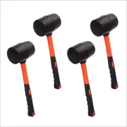 4 PCS 16 OZ Rubber Mallet Rubber Hammer Head Rubber Mallet Set With Black-Yel...