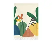 Short Curtain Decorative Nice-looking Punch Free Tassel Printed Wardrobe Cover Half-curtain for Home-B