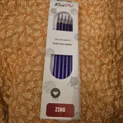 KnitPro Zing Dpn Size 10.75, 8". Double Pointed Knitting Needles