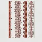 Simply Inked Red Elegant Bands Henna Temporary Tattoo, Size: 5.92 x 8.4 inch