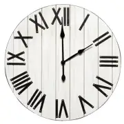 Elegant Designs Handsome 21in. Rustic Farmhouse Wood Wall Clock White Wash