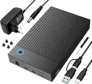 Gbformat Hard Drive Docking Station, 3.5 Hard Drive Enclosure, USB C/USB 3.0 Internal Hard Drive Case for 2.5 and 3.5 Inch SATA HDD/SSD, Supports SD & TF Card with 12V/2A Power Adapter, UASP