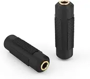 2 Pack 3.5mm Stereo Jack to 3.5mm Female to Female Audio Adapter Coupler Gold Plated for Stereo Cable, Speakers and Headphones