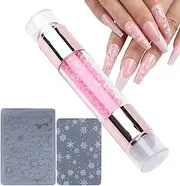 Nail Stamper Tool,Manicures Stamping Pens - Rhinestone Embellished Stamping Pens Tool for Manicure Decoration Women Home Nail Salon
