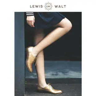 【Lewis Walt】通勤大碼復古英倫圓頭系帶低跟平底牛津鞋上班小皮鞋女