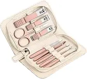 Nail Clippers Set Portable Nail Clippers Set Digging Ear Spoon Household Nail Clippers Set Box Ms Cute Trimming Oblique Mouth Pliers Manicure Tools Nail Clippers Portable Set(Beige)