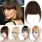Clip In Top Hairpiece Thick Neat Bangs Front Fringes 100% Human Hair Extensions