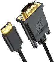 HDMI to VGA Cable 3.3 Feet, HDMI to VGA Cord (Male to Male) 1080P HD Video Cables Compatible for Computer, Desktop, Laptop, PC, Monitor, Projector, HDTV and More (NOT Bidirectional)