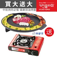 在飛比找蝦皮購物優惠-【韓國Kitchen Flower】烤肉烘蛋多功能排油烤盤+