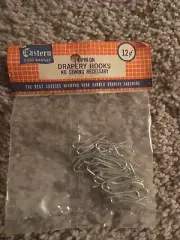 Vintage Eastern Gold Banner Drapery Hooks 2X Pairs