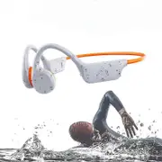 Bone Conduction Headphones - IPX8 Waterproof Swimming Headphones with Built-in MP3 Player 32G Memory, Bluetooth 5.3 Open Ear Headset Orange