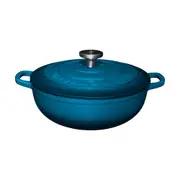 Maxwell & Williams Cookware Cast Iron Round Casserole 26cm/4L - Midnight Blue