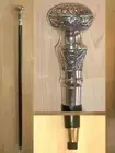 Vintage Brass Long Knob Head Handle Victorian Wooden Walking Stick Cane Style